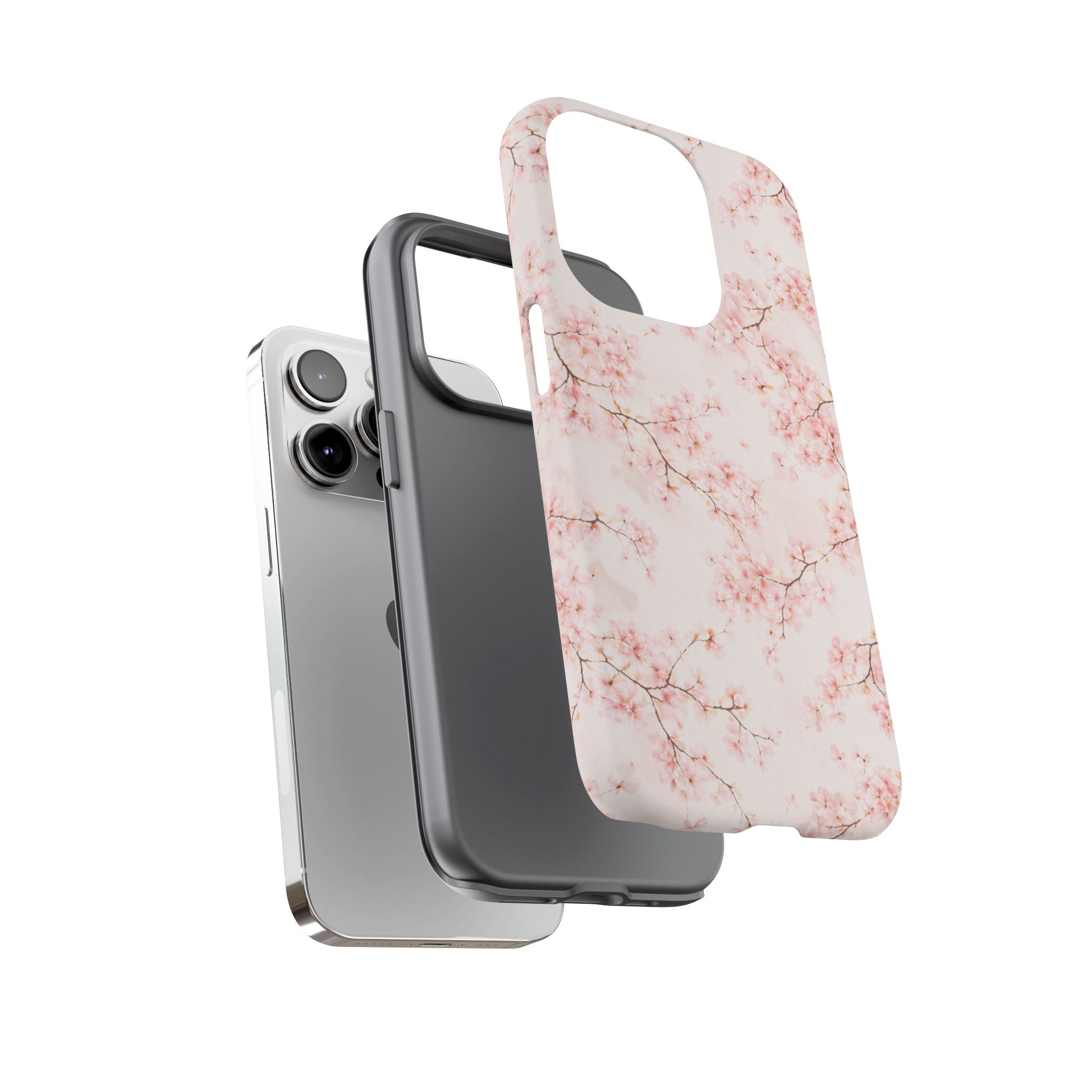 Pancake Dreams™ Cherry Blossom Tough Phone Case — Pink Floral Protective iPhone Cover
