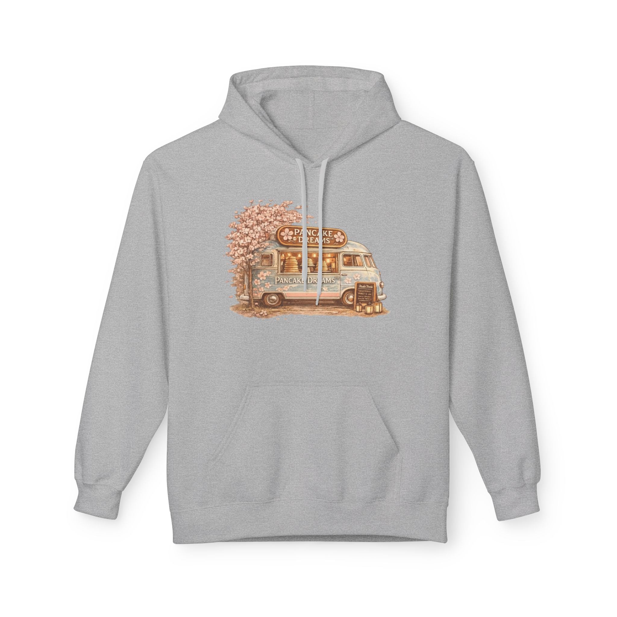 Pancake Dreams™ Vintage Camper Hoodie — Retro RV Travel Graphic Pullover