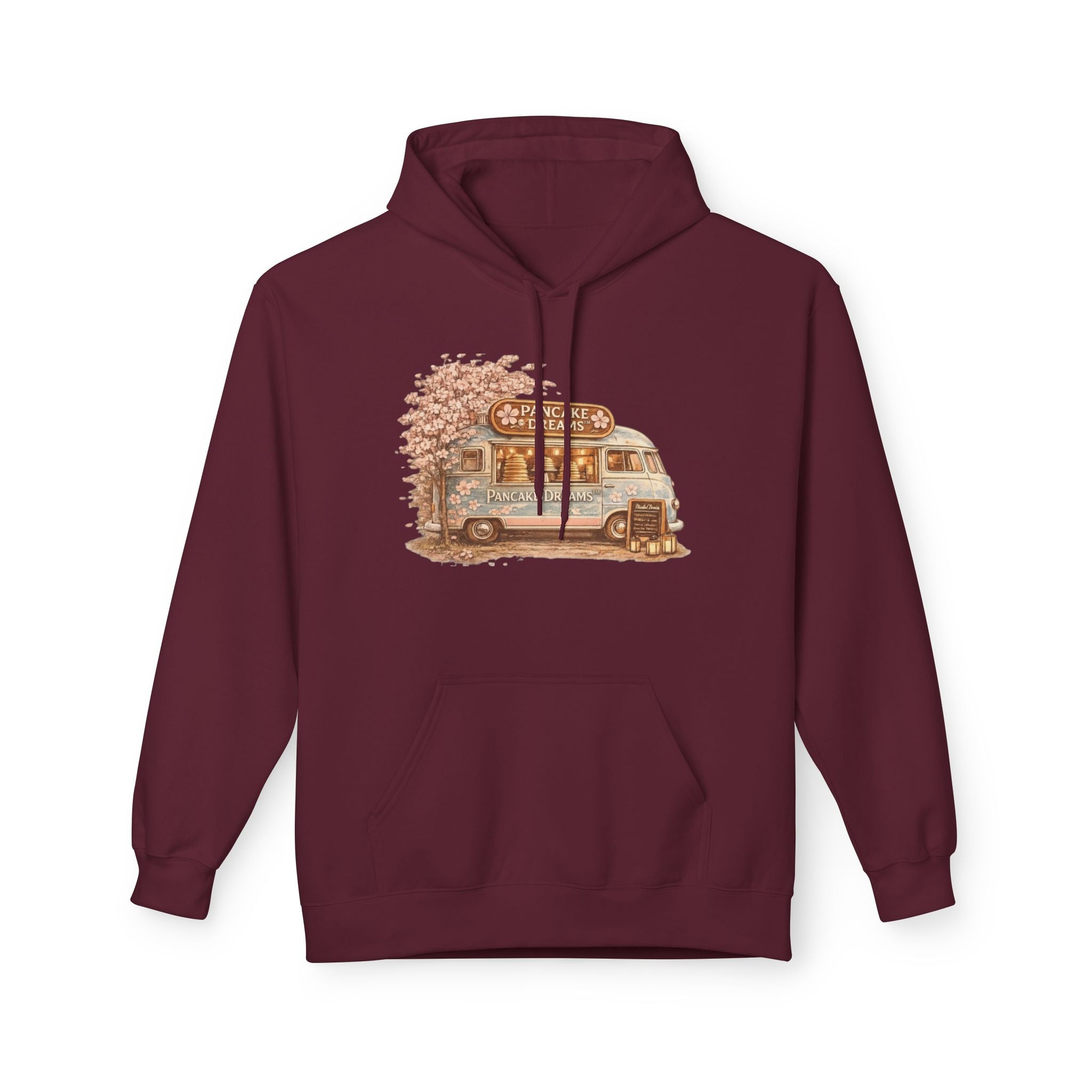 Pancake Dreams™ Vintage Camper Hoodie — Retro RV Travel Graphic Pullover