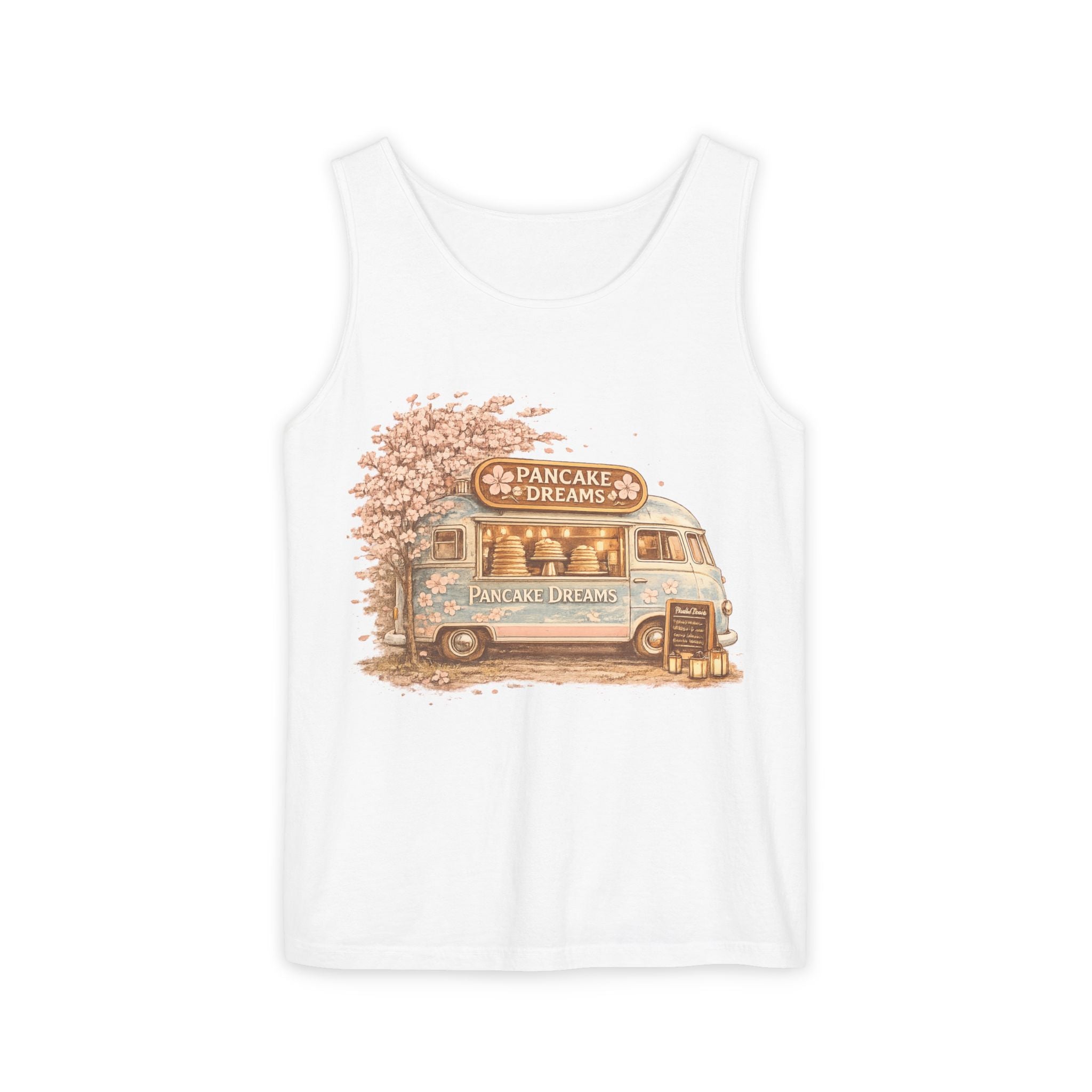 Pancake Dreams Tank Top — Vintage Food Truck Breakfast Graphic Tee