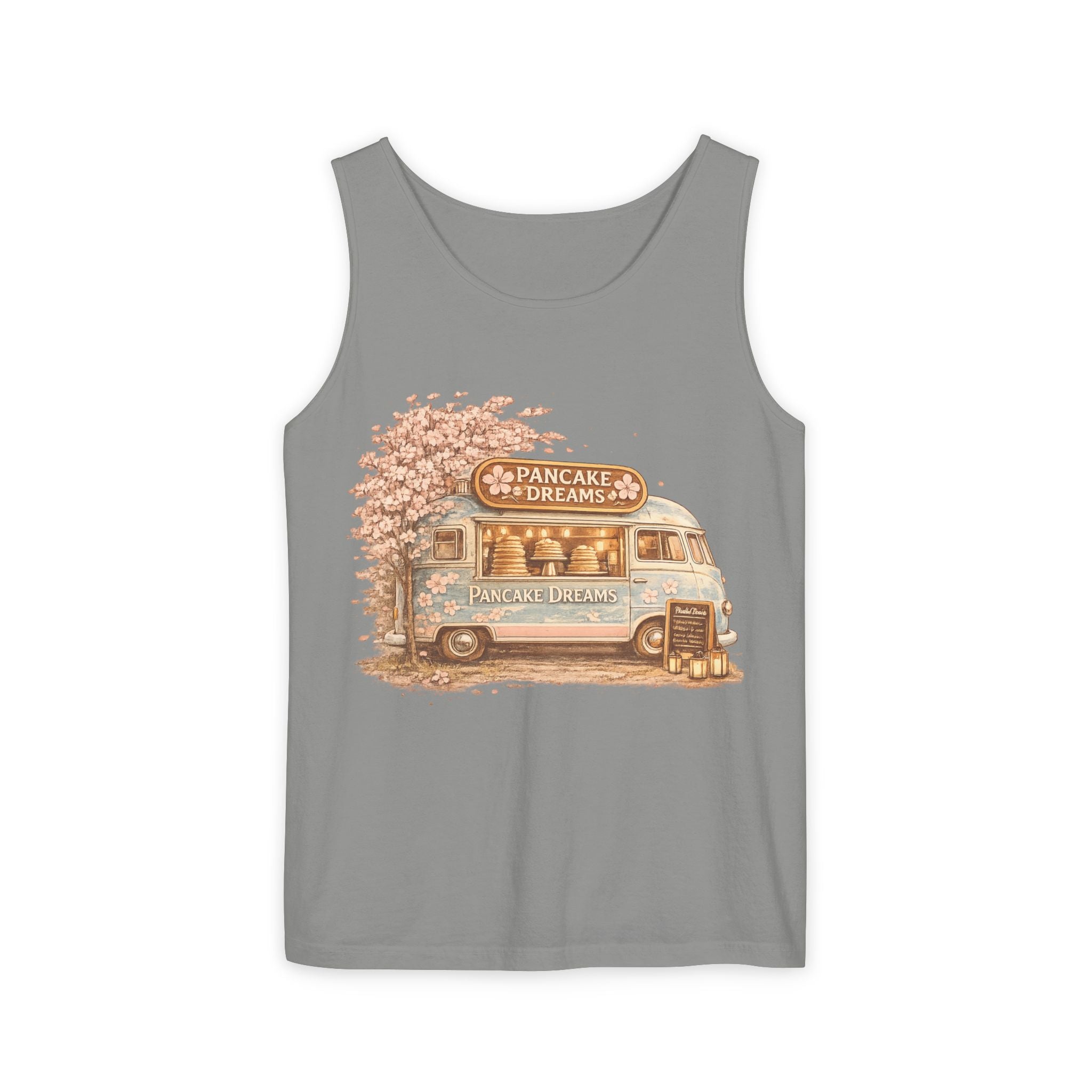 Pancake Dreams Tank Top — Vintage Food Truck Breakfast Graphic Tee