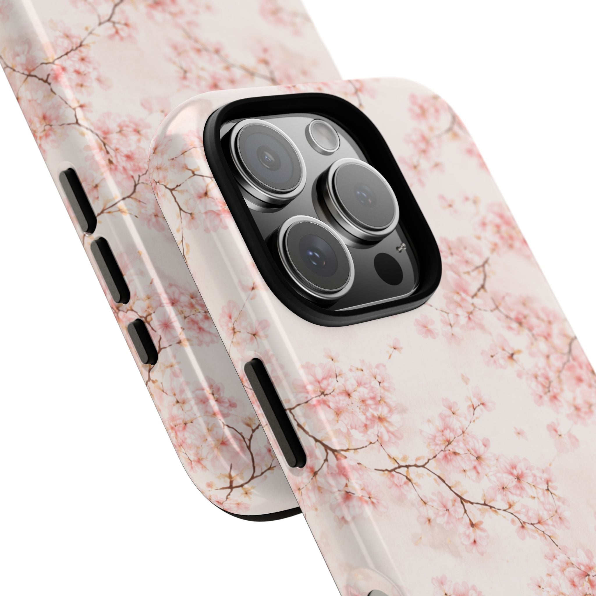 Pancake Dreams™ Cherry Blossom Tough Phone Case — Pink Floral Protective iPhone Cover