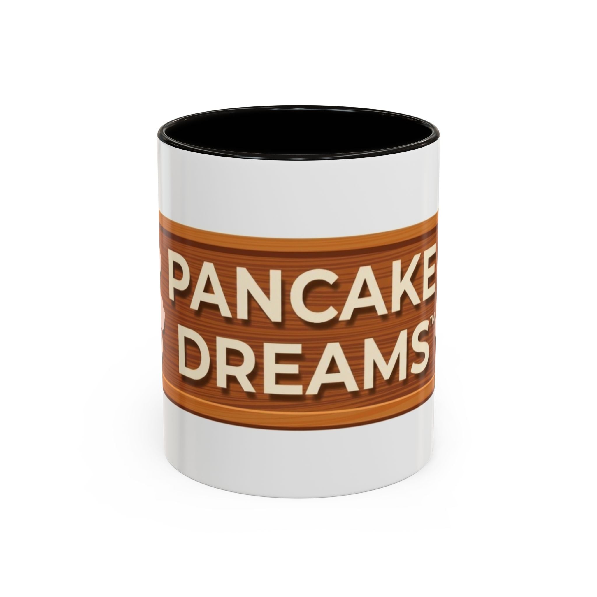 Pancake Dreams™ Ceramic Mug — Retro Wood Sign Design (11oz, 15oz)
