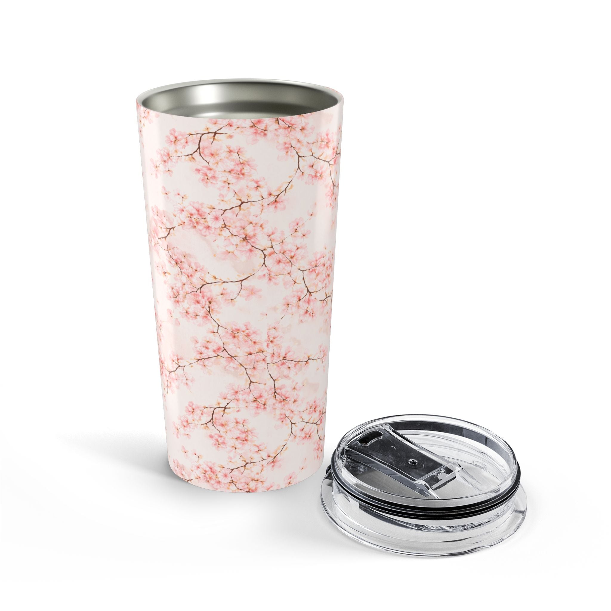 Pancake Dreams Cherry Blossom Tumbler — Floral Stainless Steel Travel Cup