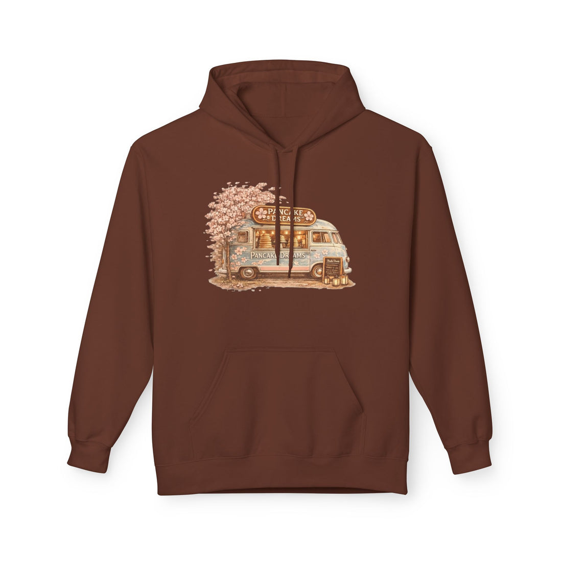 Pancake Dreams™ Vintage Camper Hoodie — Retro RV Travel Graphic Pullover