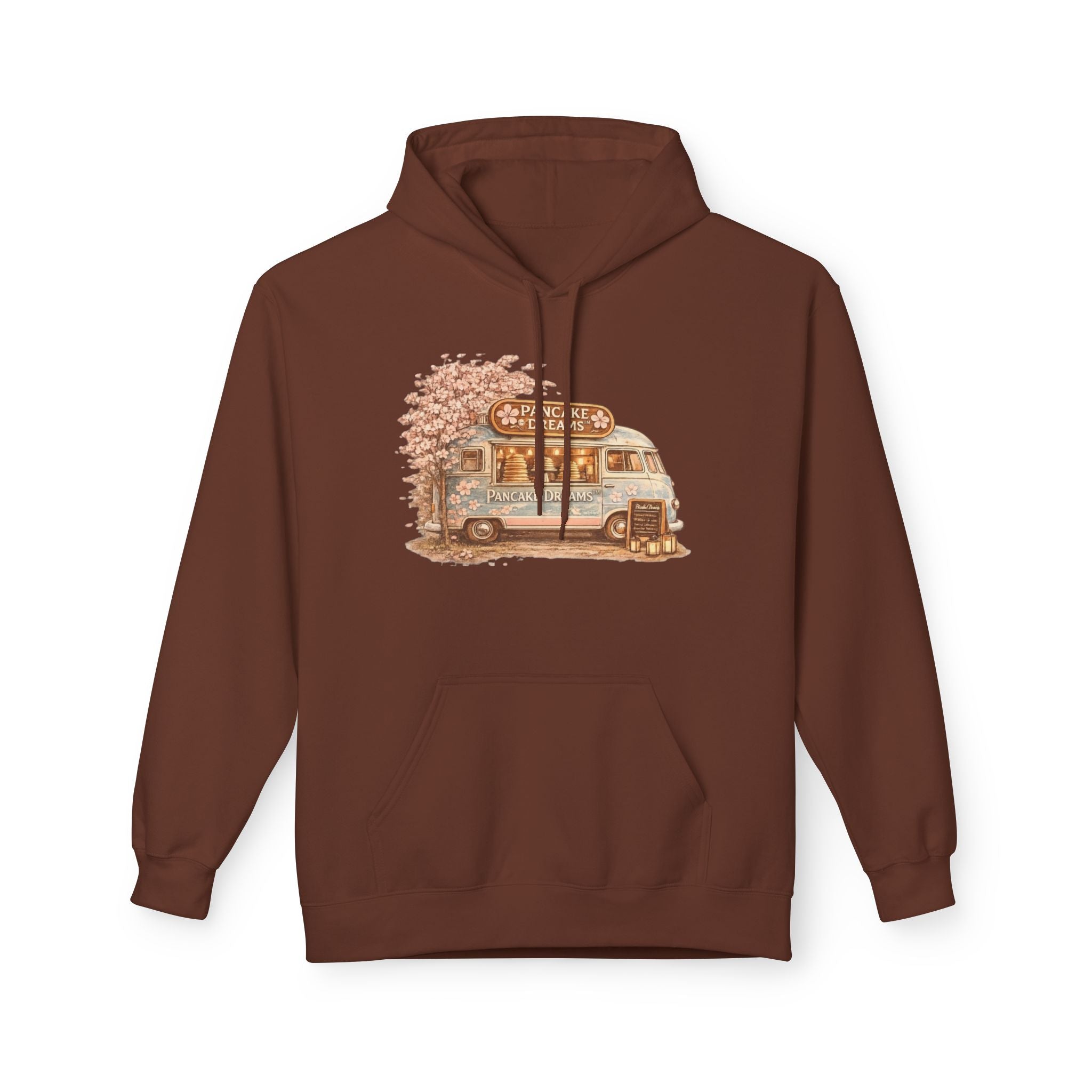 Pancake Dreams™ Vintage Camper Hoodie — Retro RV Travel Graphic Pullover