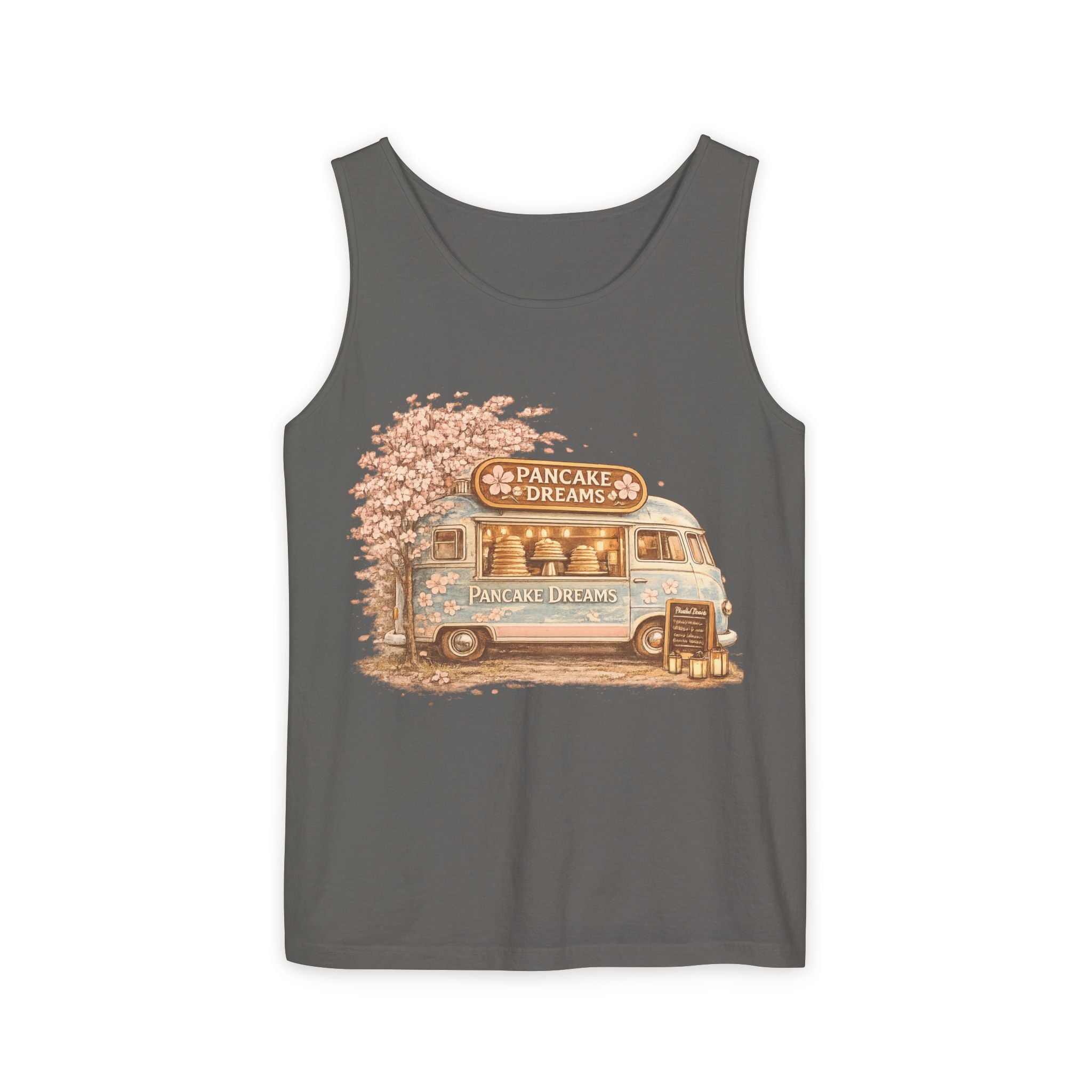 Pancake Dreams Tank Top — Vintage Food Truck Breakfast Graphic Tee