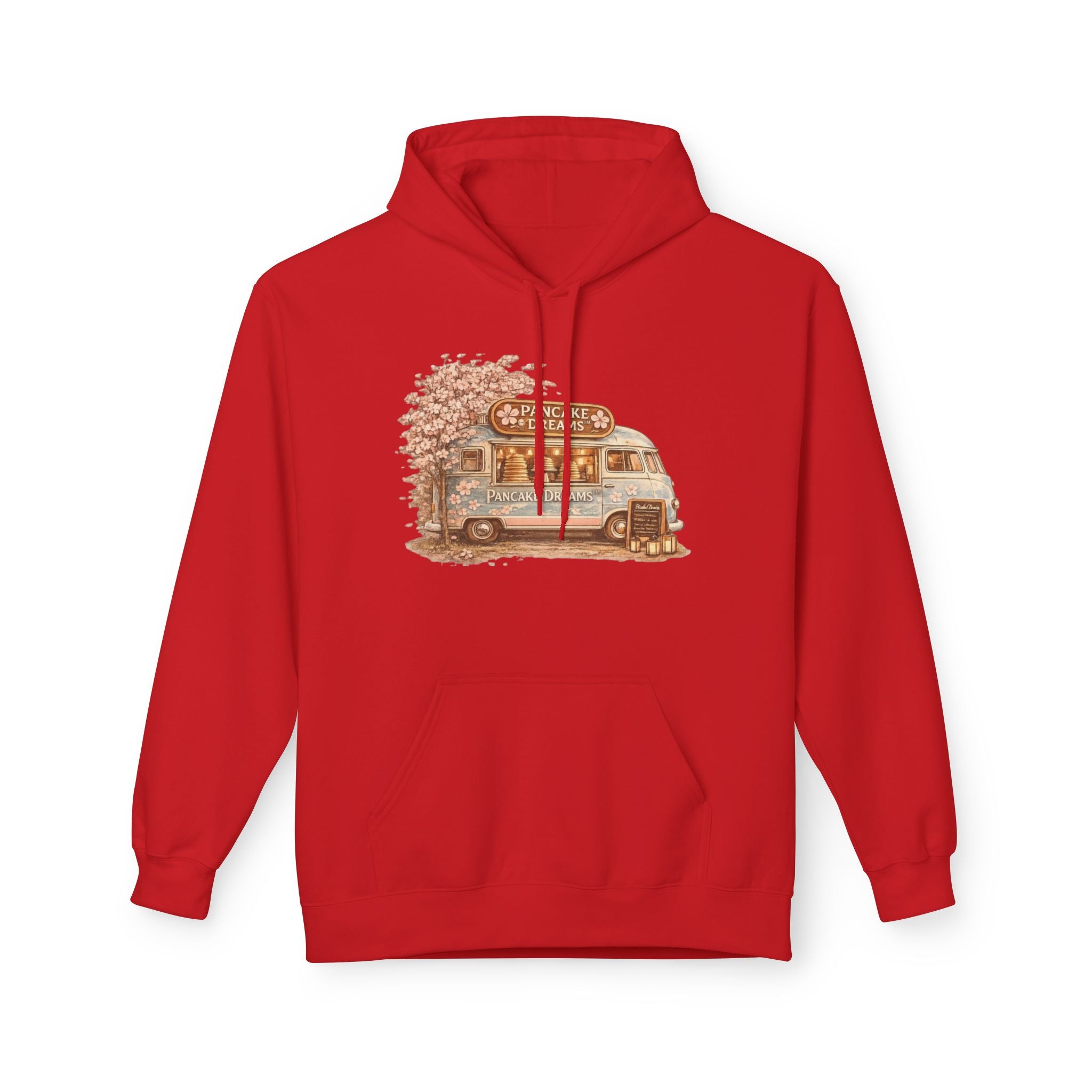 Pancake Dreams™ Vintage Camper Hoodie — Retro RV Travel Graphic Pullover