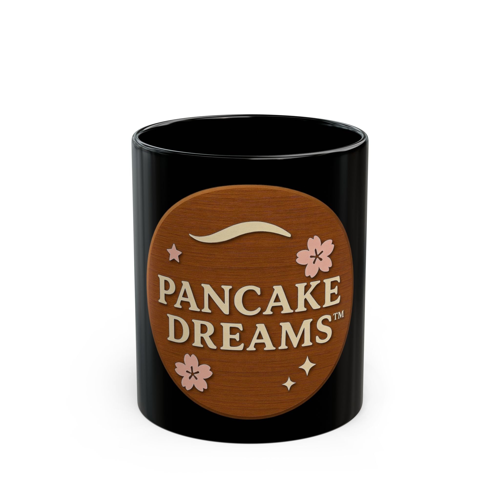 Pancake Dreams™ Black Coffee Mug (11oz, 15oz) — Cute Breakfast Ceramic Cup
