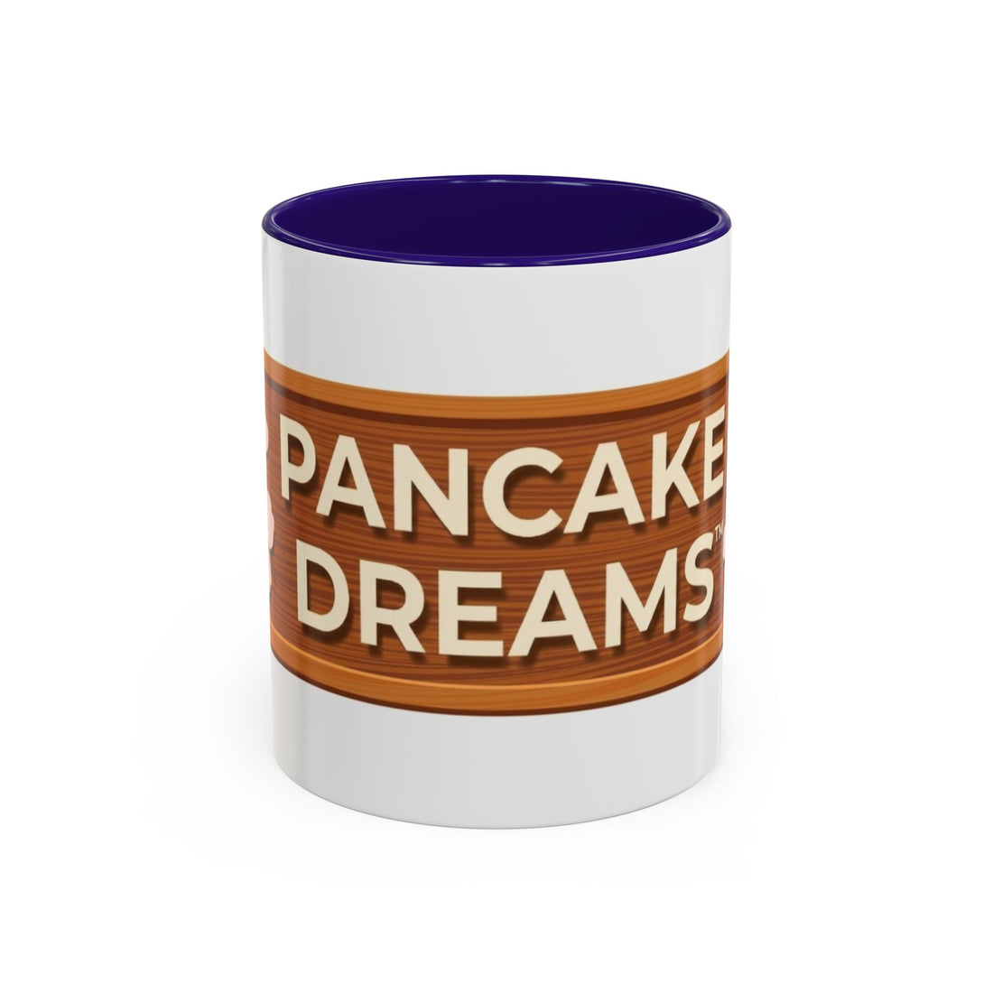 Pancake Dreams™ Ceramic Mug — Retro Wood Sign Design (11oz, 15oz)