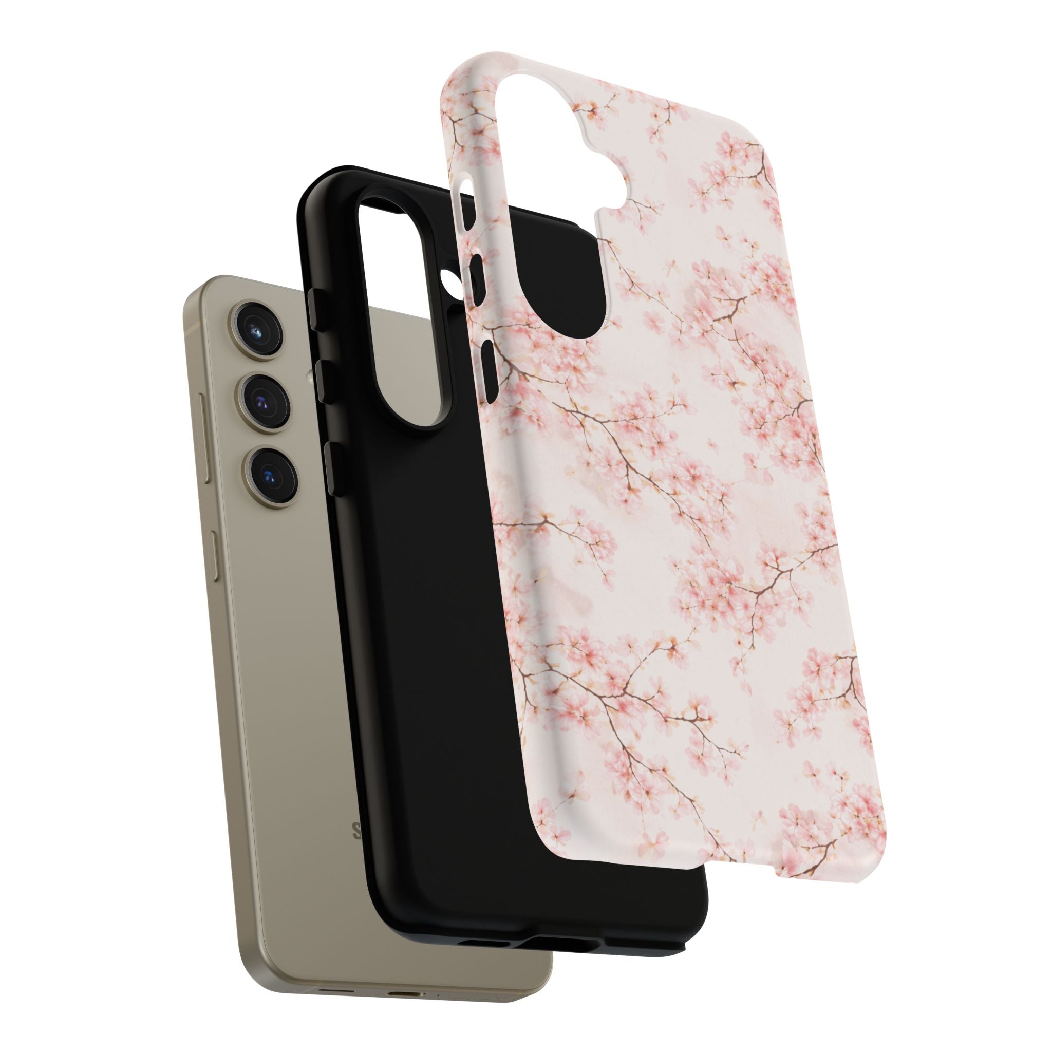 Pancake Dreams™ Cherry Blossom Tough Phone Case — Pink Floral Protective iPhone Cover