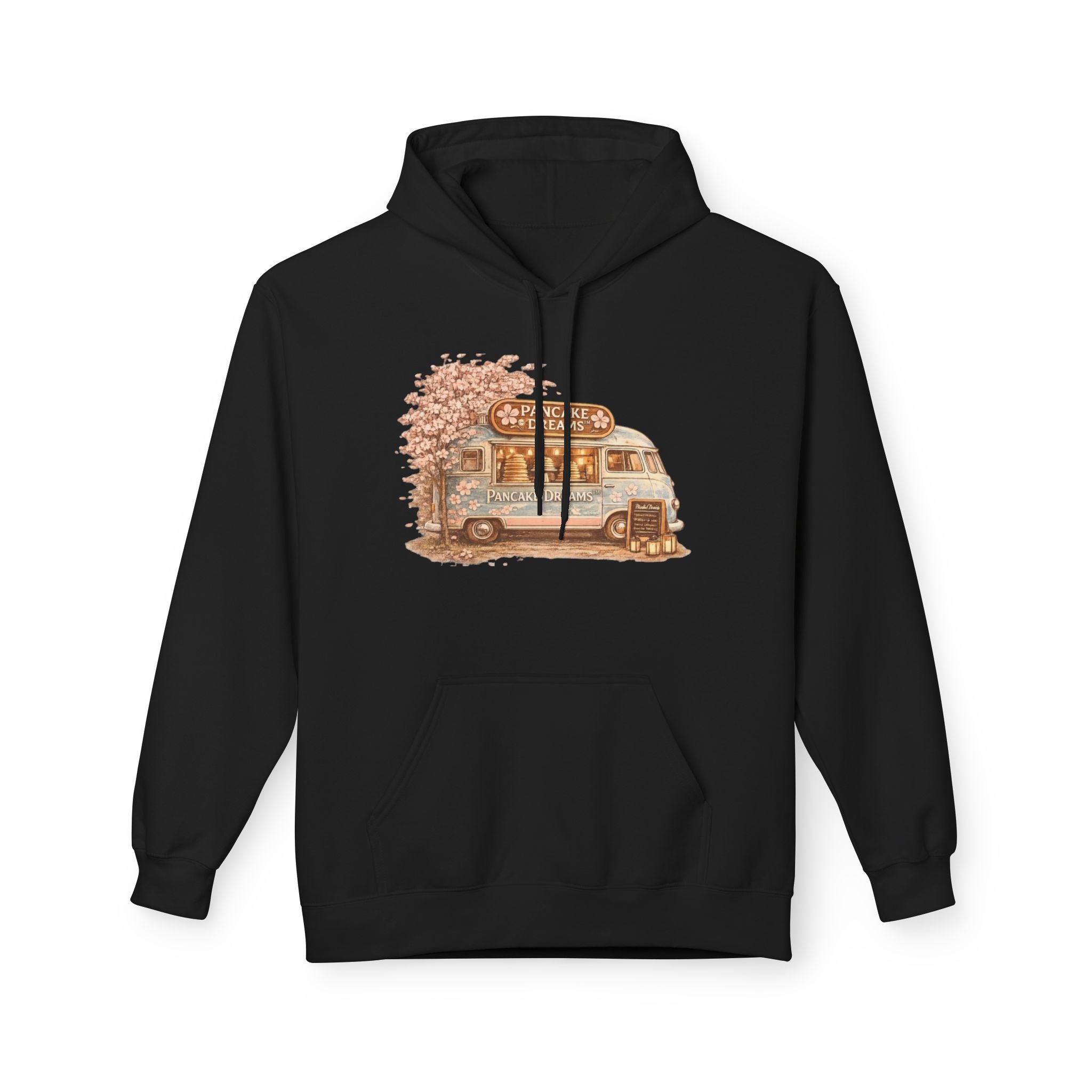 Pancake Dreams™ Vintage Camper Hoodie — Retro RV Travel Graphic Pullover