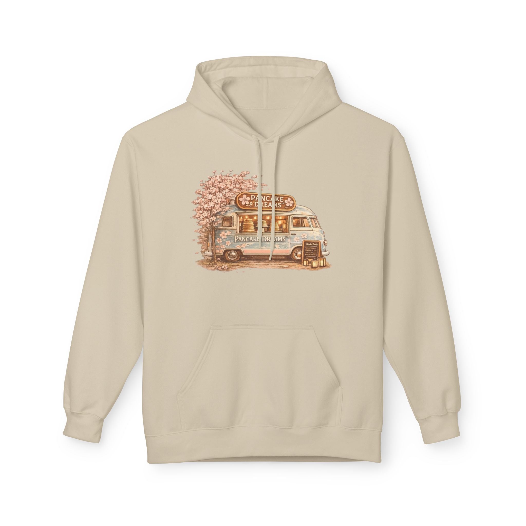 Pancake Dreams™ Vintage Camper Hoodie — Retro RV Travel Graphic Pullover