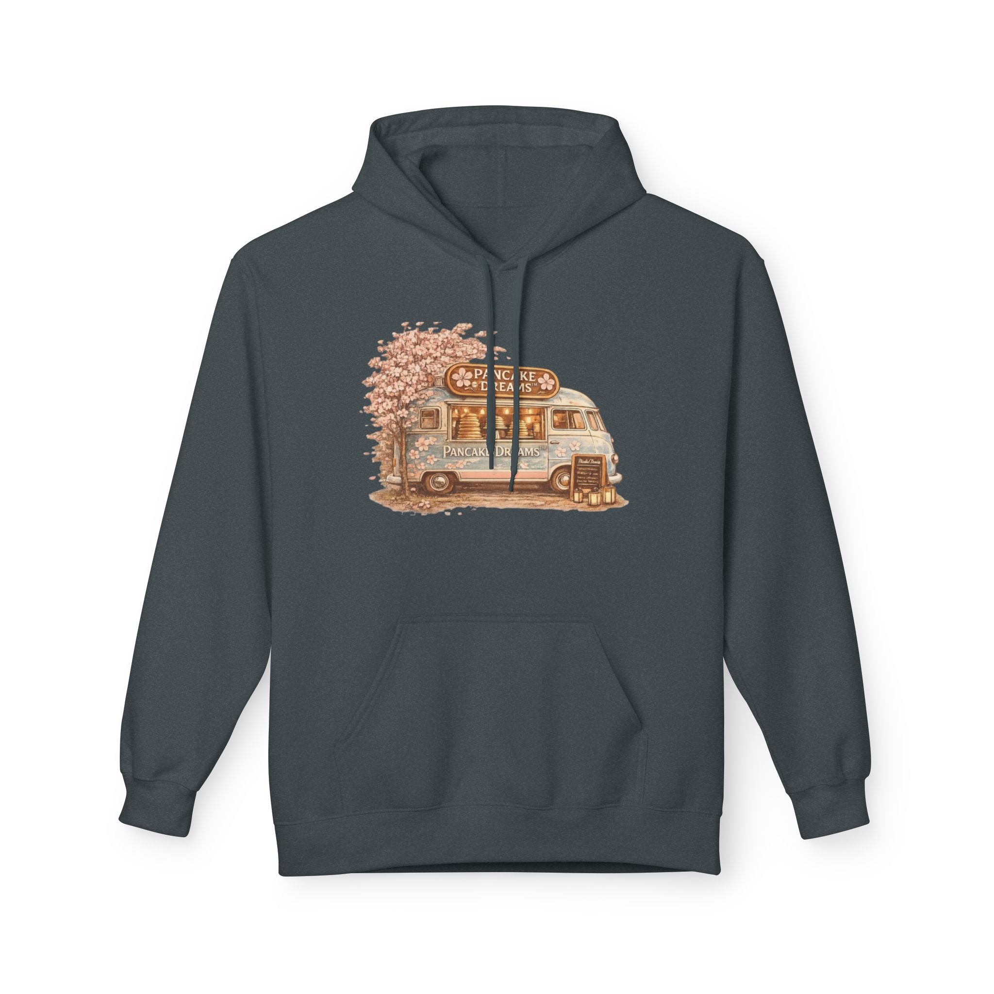 Pancake Dreams™ Vintage Camper Hoodie — Retro RV Travel Graphic Pullover