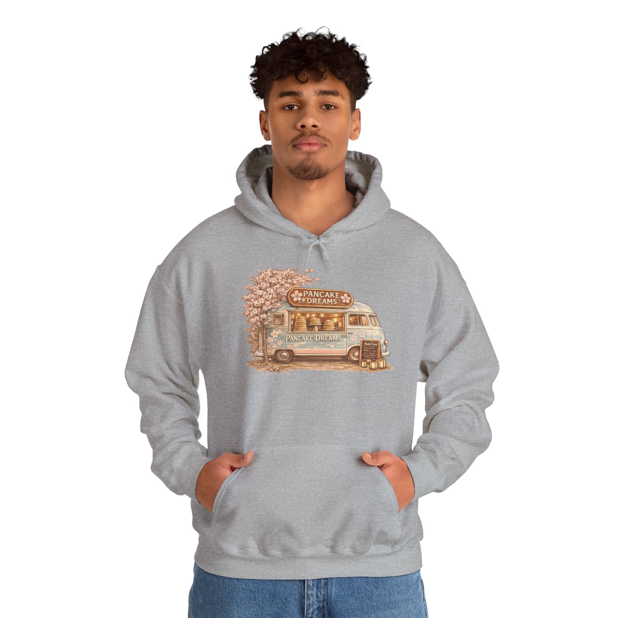 Pancake Dreams™ Coffee Truck Hoodie – Cozy Retro Coffee Camper Design