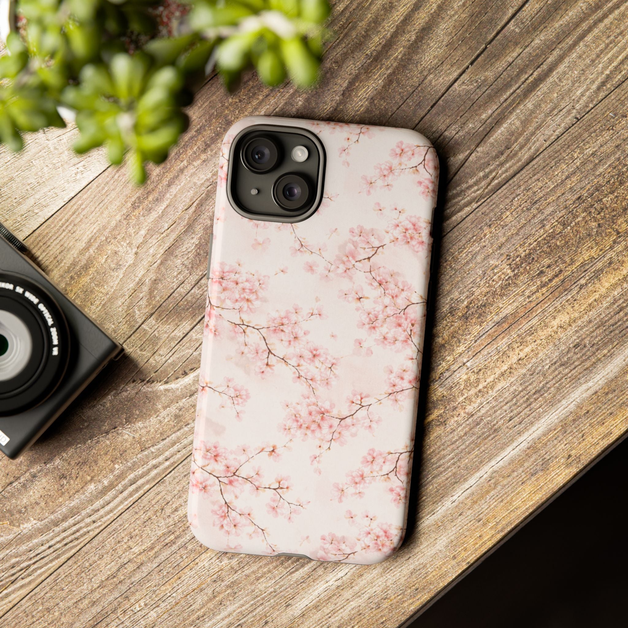 Pancake Dreams™ Cherry Blossom Tough Phone Case — Pink Floral Protective iPhone Cover