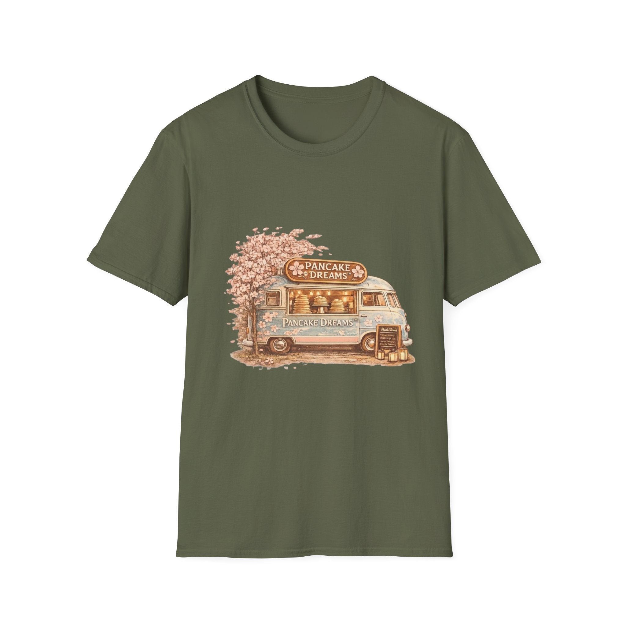 Pancake Dreams™ Vintage Pancake Truck T-Shirt — "Pancake Dreams" Retro Food Truck Tee