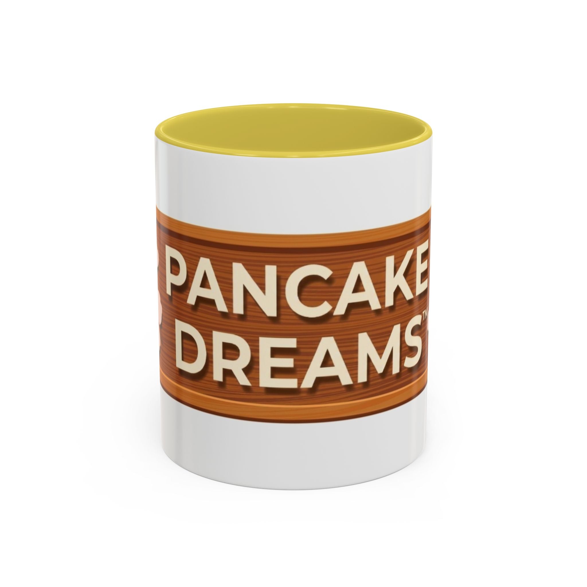Pancake Dreams™ Ceramic Mug — Retro Wood Sign Design (11oz, 15oz)
