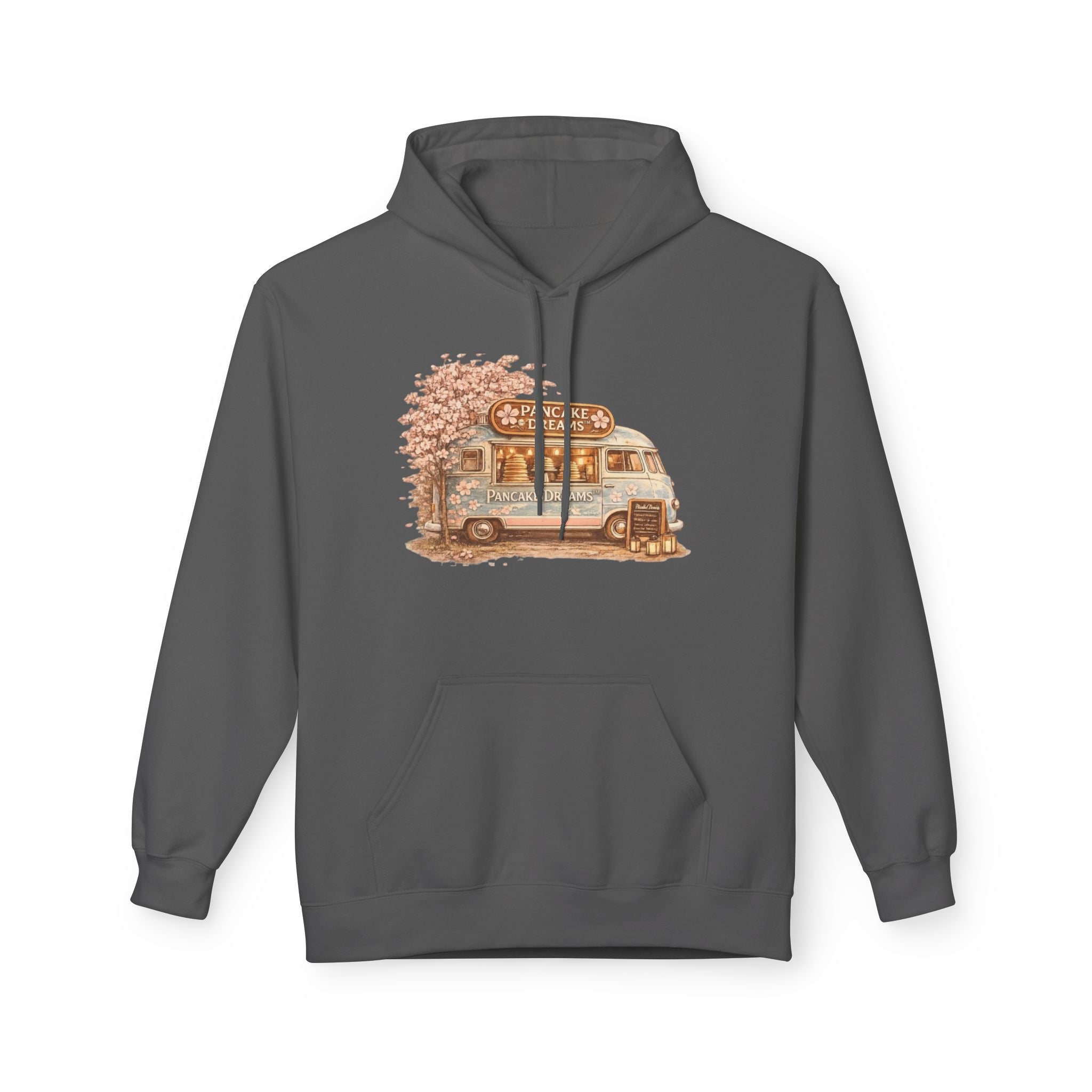 Pancake Dreams™ Vintage Camper Hoodie — Retro RV Travel Graphic Pullover