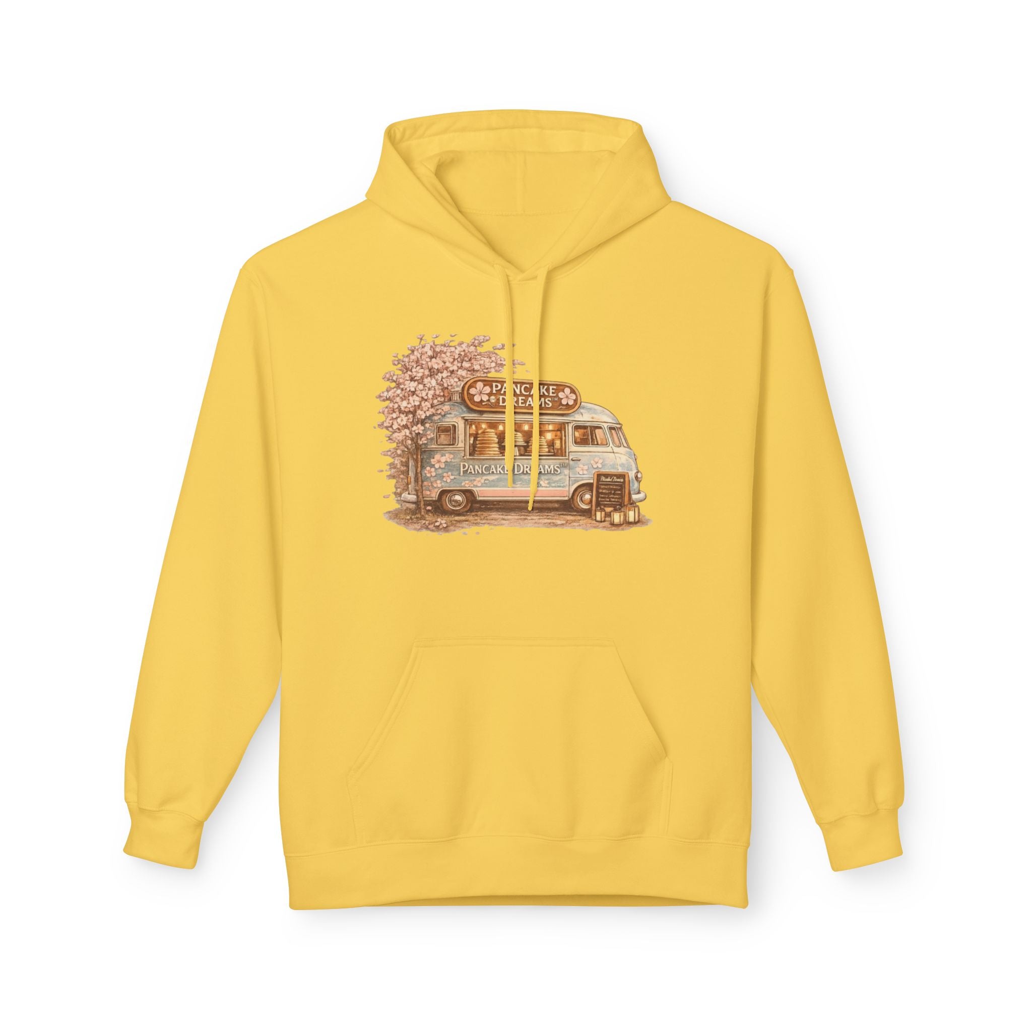 Pancake Dreams™ Vintage Camper Hoodie — Retro RV Travel Graphic Pullover