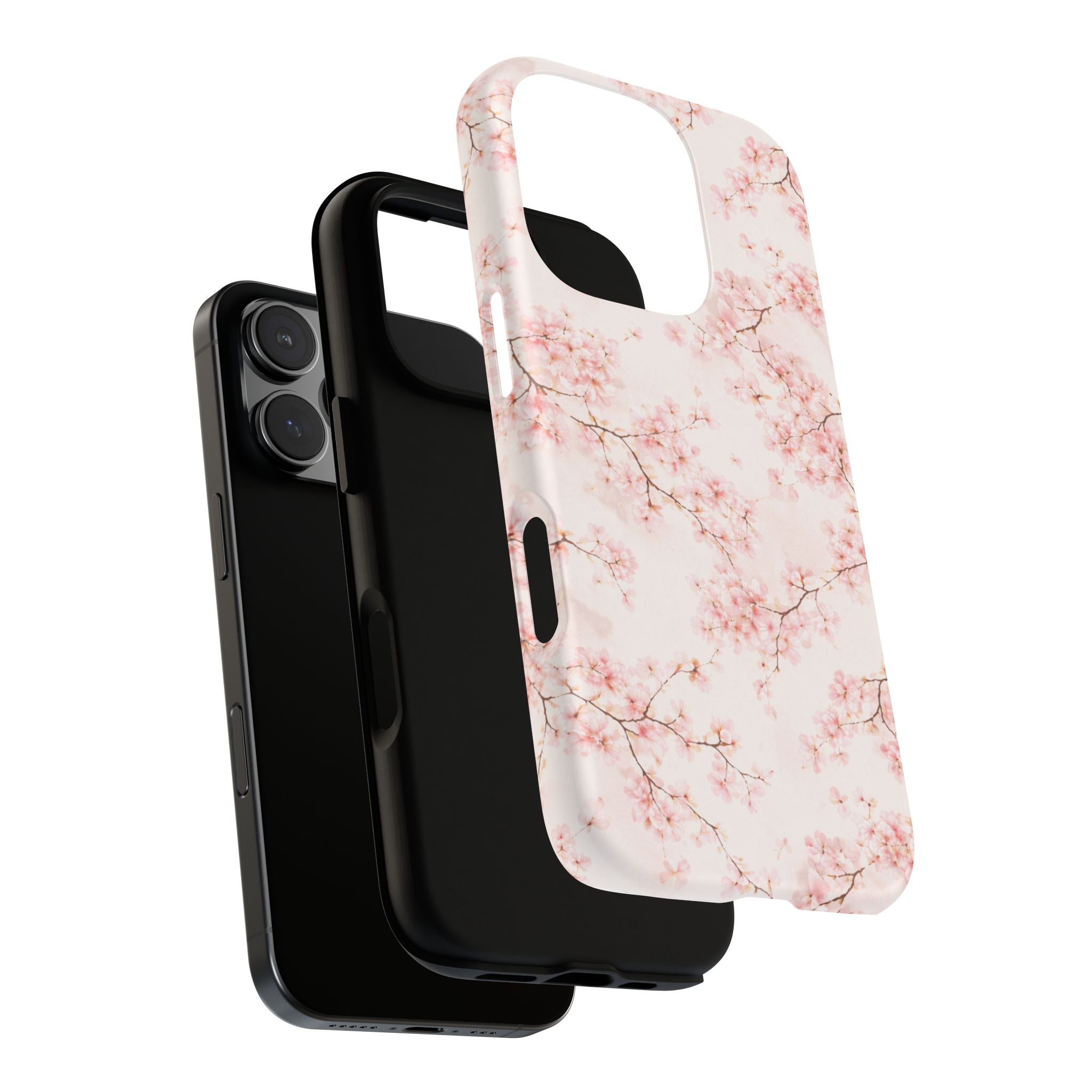 Pancake Dreams™ Cherry Blossom Tough Phone Case — Pink Floral Protective iPhone Cover