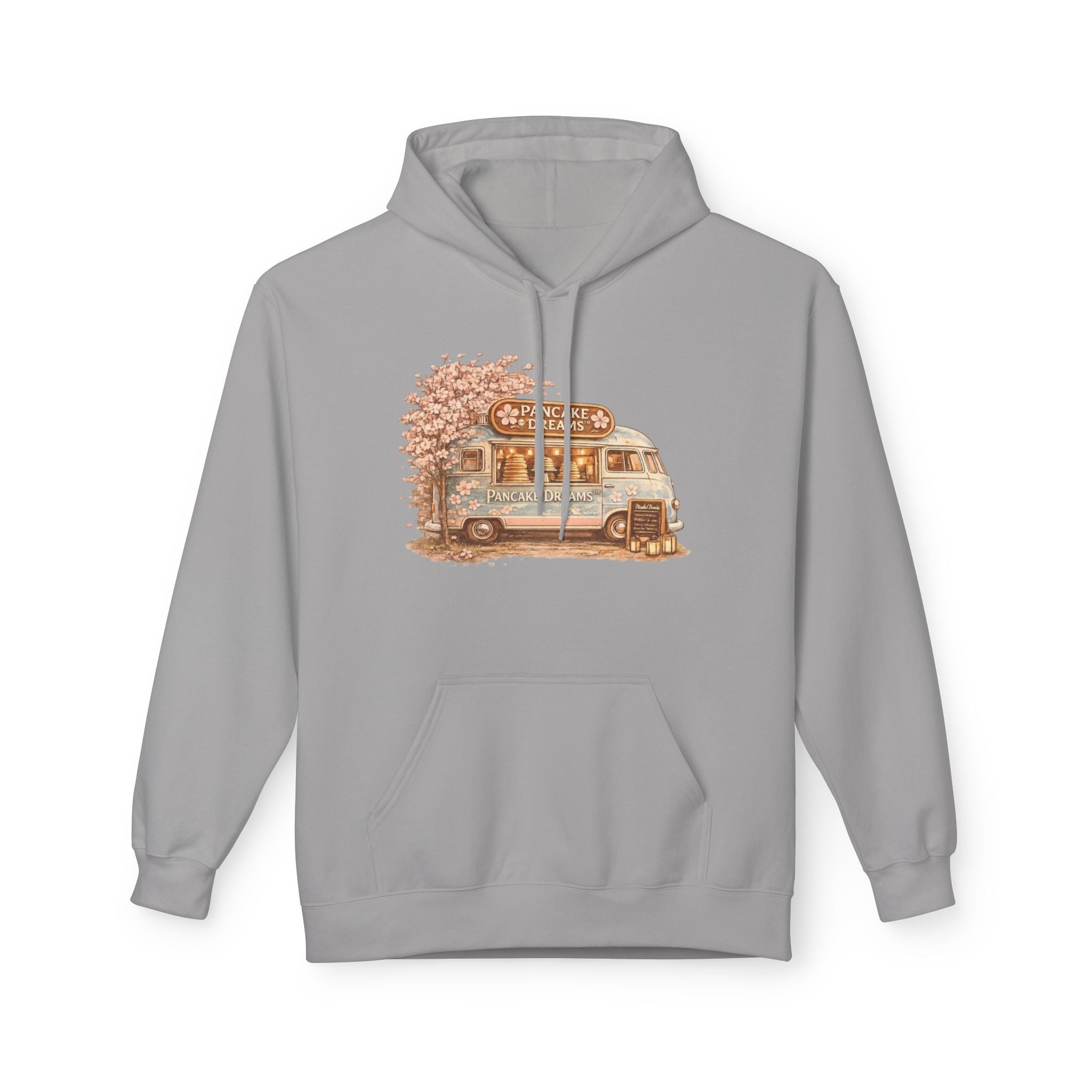 Pancake Dreams™ Vintage Camper Hoodie — Retro RV Travel Graphic Pullover