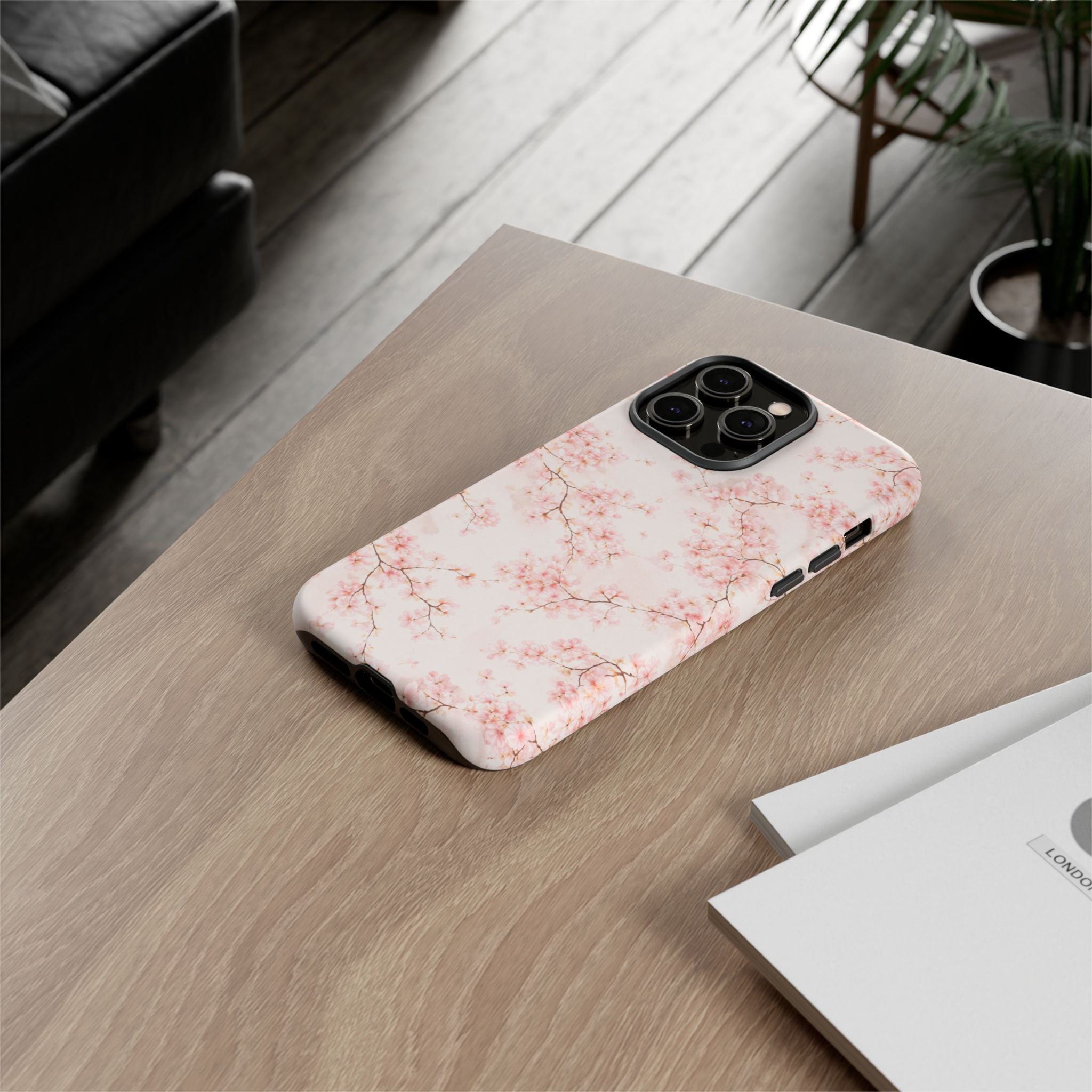 Pancake Dreams™ Cherry Blossom Tough Phone Case — Pink Floral Protective iPhone Cover