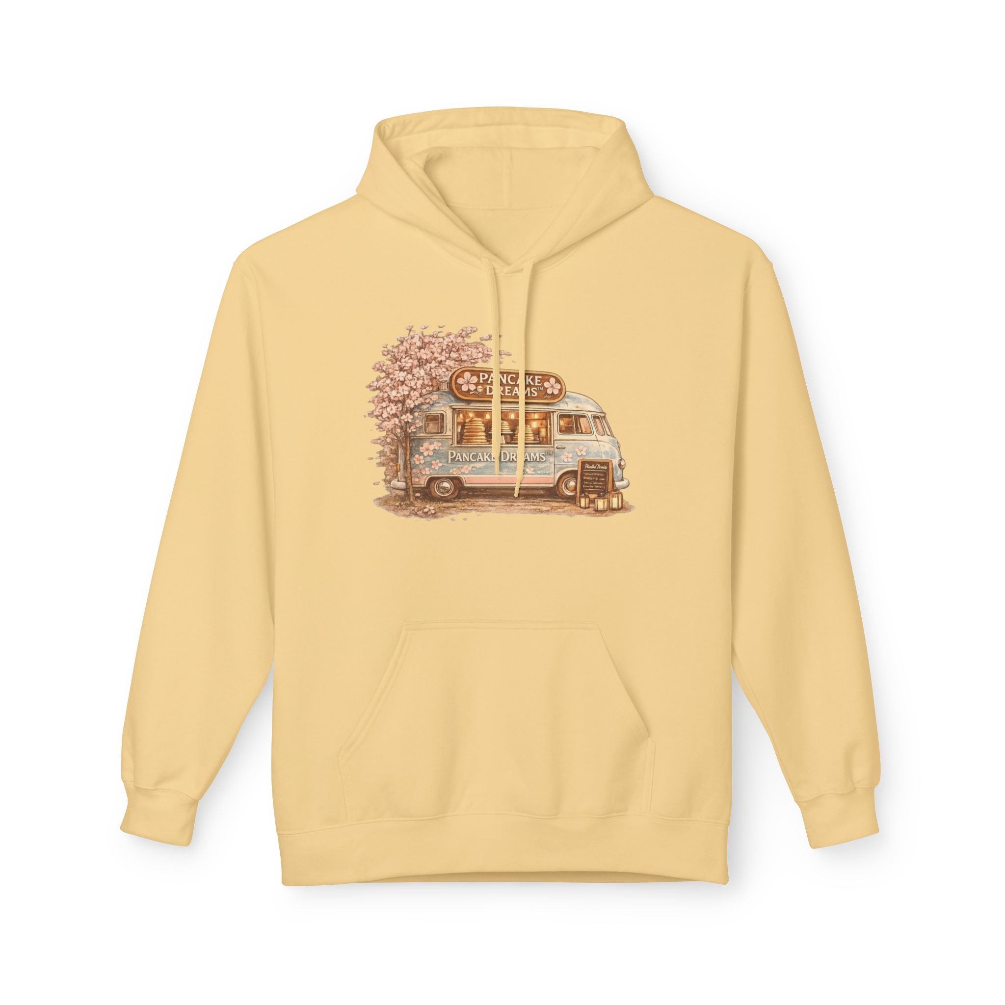 Pancake Dreams™ Vintage Camper Hoodie — Retro RV Travel Graphic Pullover