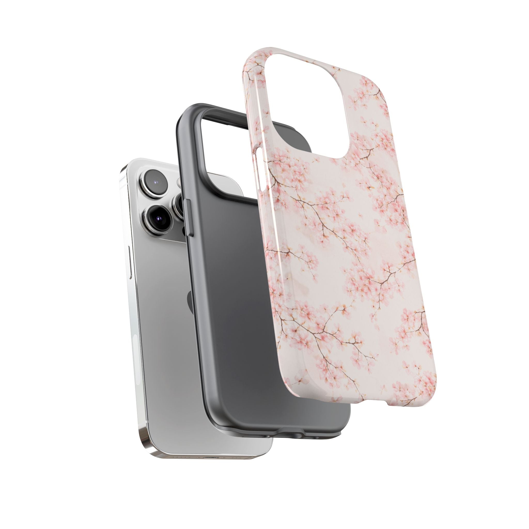 Pancake Dreams™ Cherry Blossom Tough Phone Case — Pink Floral Protective iPhone Cover