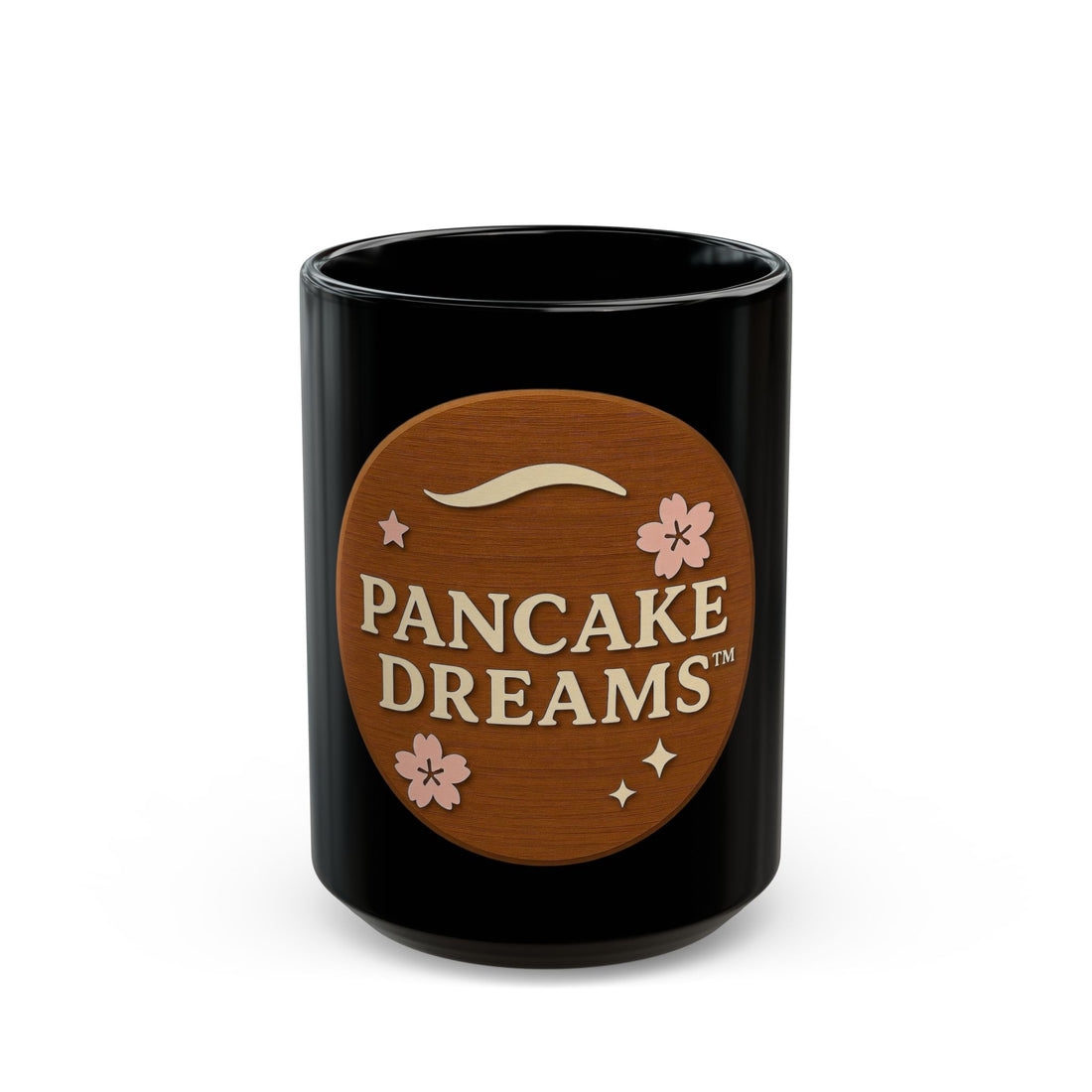 Pancake Dreams™ Black Coffee Mug (11oz, 15oz) — Cute Breakfast Ceramic Cup