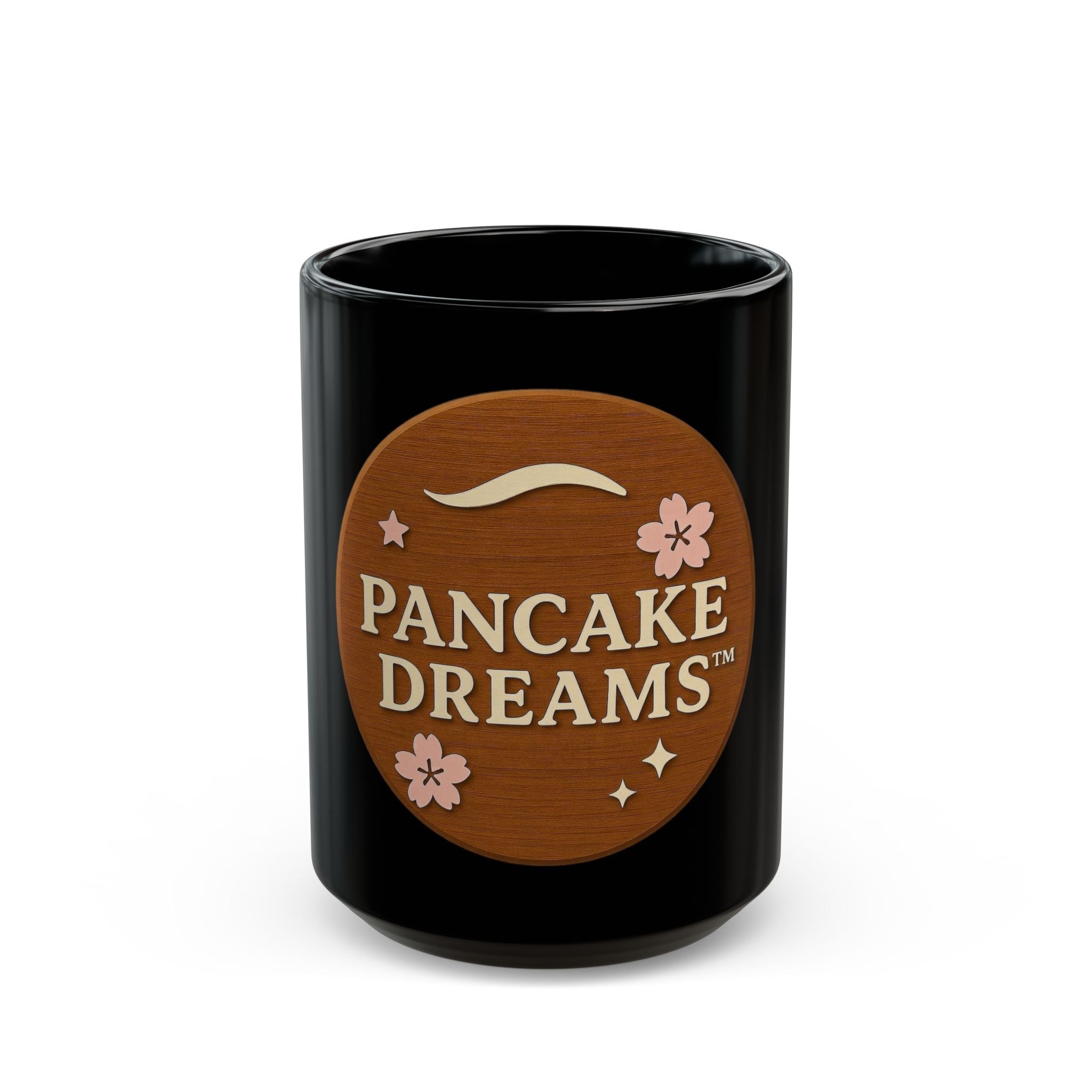 Pancake Dreams™ Black Coffee Mug (11oz, 15oz) — Cute Breakfast Ceramic Cup